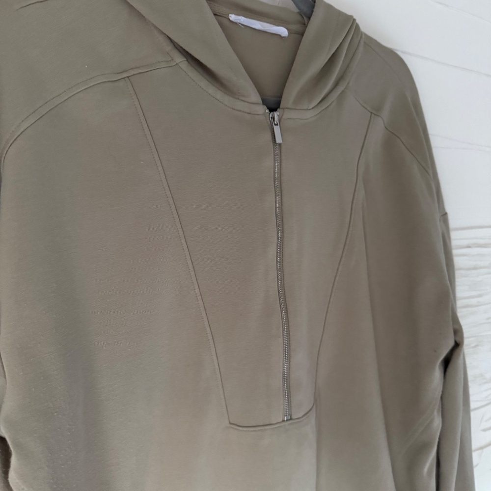 Mango | Large |  “Florida” Half-Zip Hoodie | Khaki - Picture 4 of 7